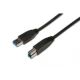 USB 3.0 Kabel, 3M, schwarz, A an B